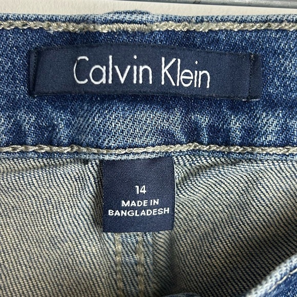 Calvin Klein Straight Jeans Women Blue Denim Plus 14 (34.5X27) Casual Stretch - Picture 4 of 14